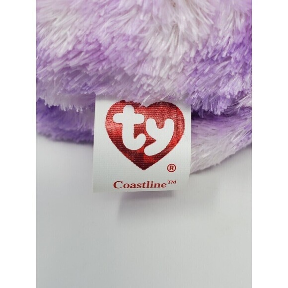 TY BEANIE BABY PURPLE COASTLINE ELEPHANT PLUSH COLLECTIBLE TRUNK UP 2007 W/ TAG - Picture 11 of 12